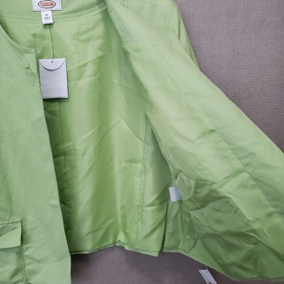 Talbots Linen Blend One-Button Green Long Sleeve Blazer Size 18 NWT - Picture 7 of 7